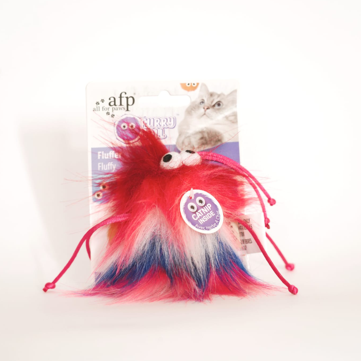 ALL FOR PAWS FURRY BALL FLUFFER WITH CATNIP - Premium Accessories from The Pet Station 