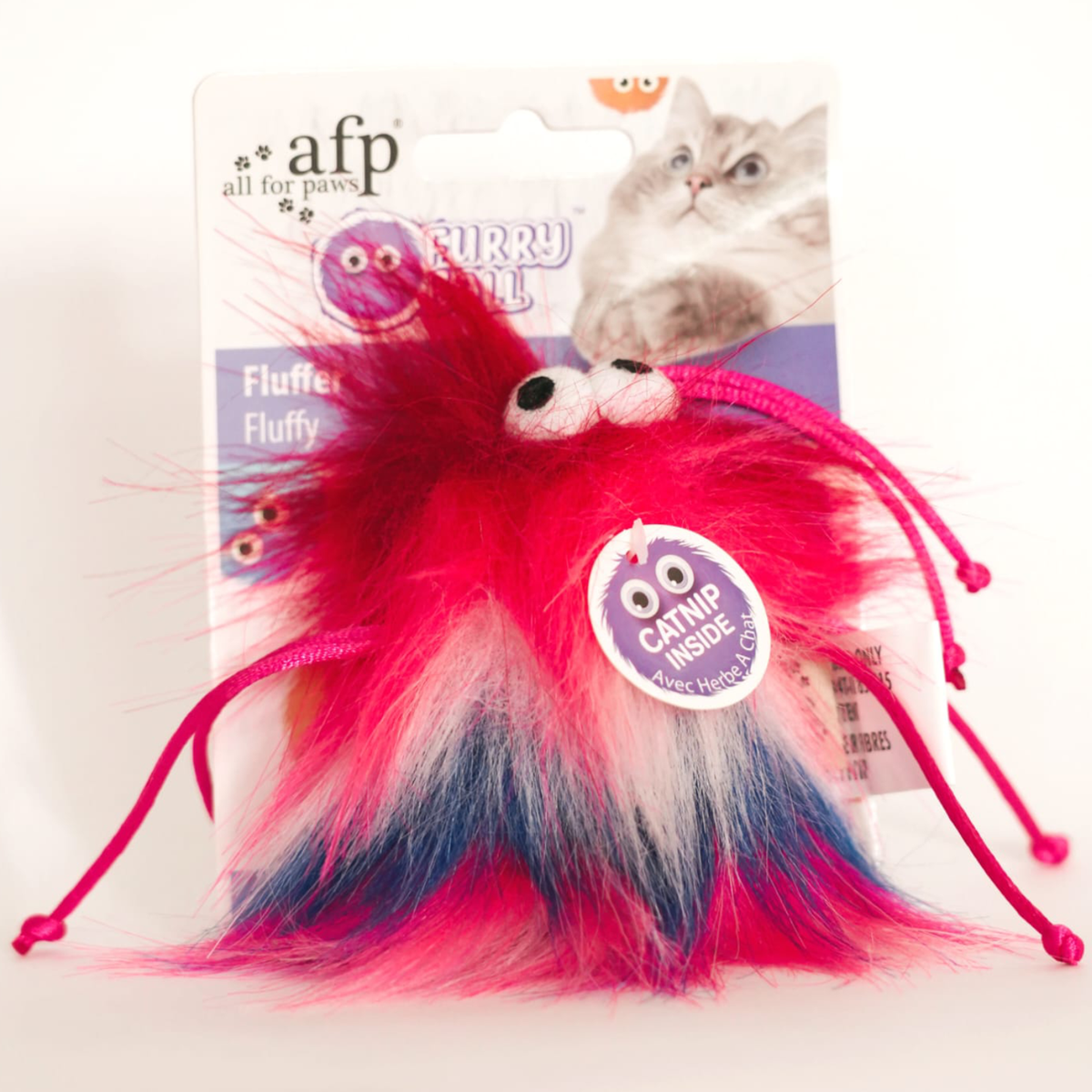 ALL FOR PAWS FURRY BALL FLUFFER WITH CATNIP - Premium Accessories from The Pet Station 