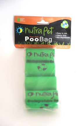 NUTRAPET GREEN POO BAG 4 ROLLS 15 BAGS PER ROLL - Premium Accessories from The Pet Station 